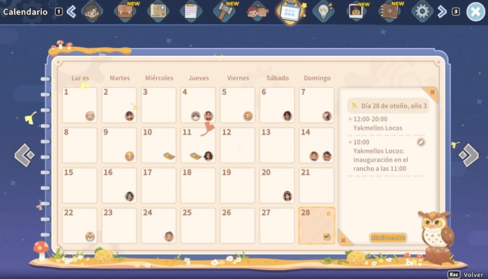 My Time at Sandrock calendario