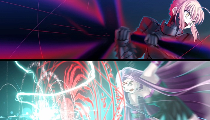 Rutas de Fate/stay night Remastered Saber oscura vs Rider Medusa Noble Phantasm