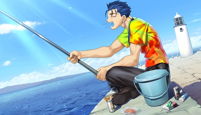 Fate/hollow ataraxia Lancer pesca puerto
