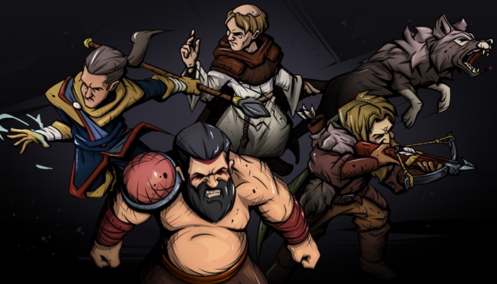 Blightstone protagonistas bárbaro mago clérigo cazador