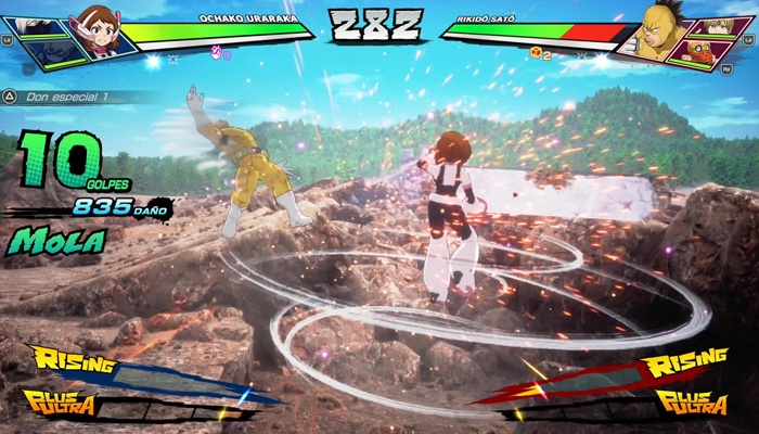 My Hero Academia: All's Justice combate Uraraka Ochako Rikido Sato