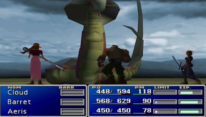 Rejugando Final Fantasy VII jefe serpiente original Midgardsormr