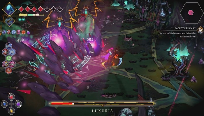 Grim Trials combate jefe Lujuria