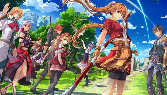 Trails in the Sky 1st Chapter arte promocional Olivier Scherazard Zin Agate Tita Kloe Estelle Joshua