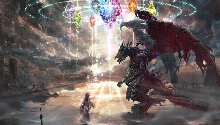 Final Fantasy Resonance arte promocional Fina Bahamut