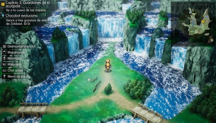 Final Fantasy Resonance mapamundi exploración chocobo Rain